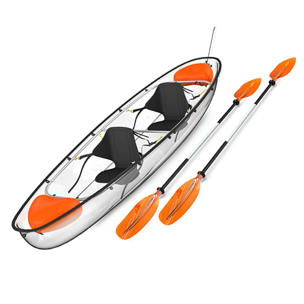 

china clear bottom paddle board canoe kayak for 2 Person, Transparent