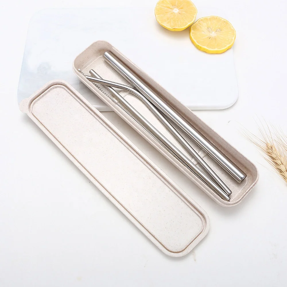 

Metal Bent Stainless Steel Drinking Straws Christmas Straws with Case, Silver;black;rose gold;gold;rainbow;purple;blue;etc.