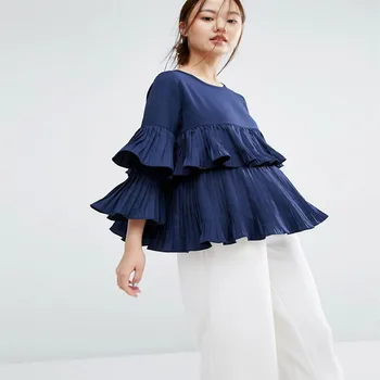 plus size frilly blouses