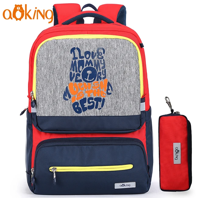 

aoking ergonomic design reflective massage primary student kids school bag for children with pencil bag