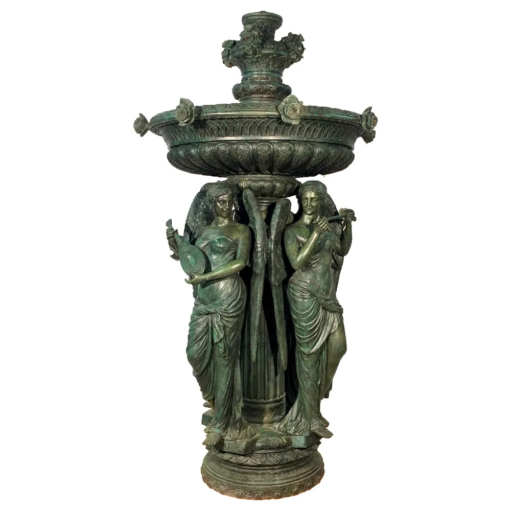 Large Outdoor Bronze Water Fountain With Season Lady Goddess Statue