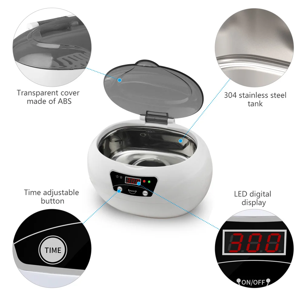 El nuevo poder de la joyería de los portamaletas acústico empapa portátil ultrasónico de la mini lavadora ultrasónica portátil