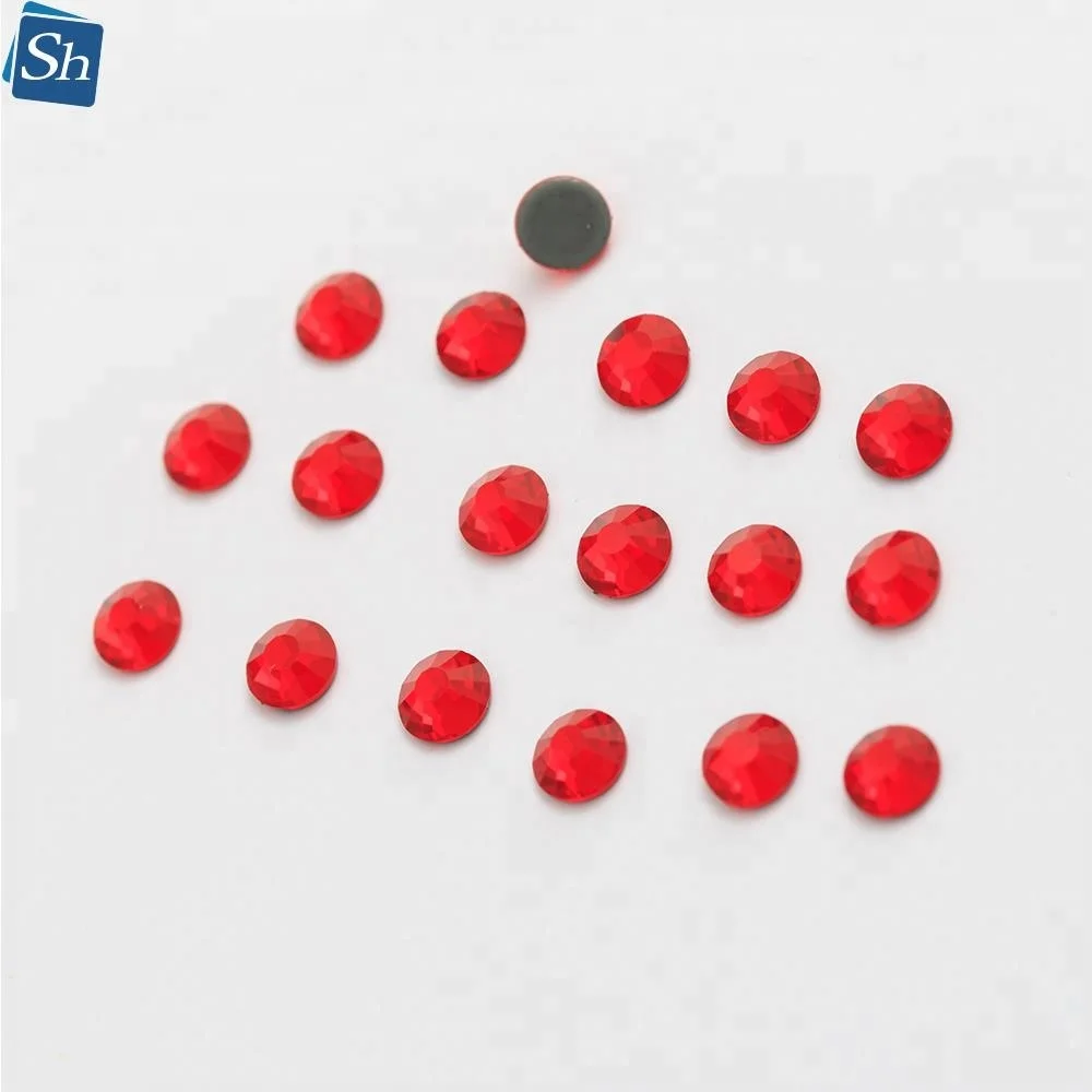 

wholesale korean hotfix rhinestone red color flatback crystals iron beads accessories for the dress