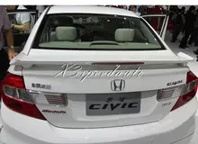Primer Red LED ABS Spoiler/Wing For Honda Civic 4dr Sedan 2012 2013 2014