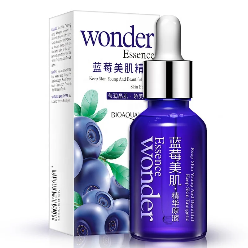 

Wholesale Bioaqua Wonder Blueberry moisturizing Face Essence Serum For Skin Care, White cream