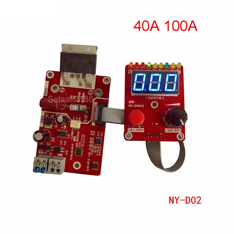 100A Digital LCD Double Pulse Encoder Spot Welder Machine Time Control Module