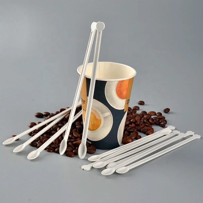 热卖生态 pla 可降解餐具一次性塑料茶咖啡搅拌棒