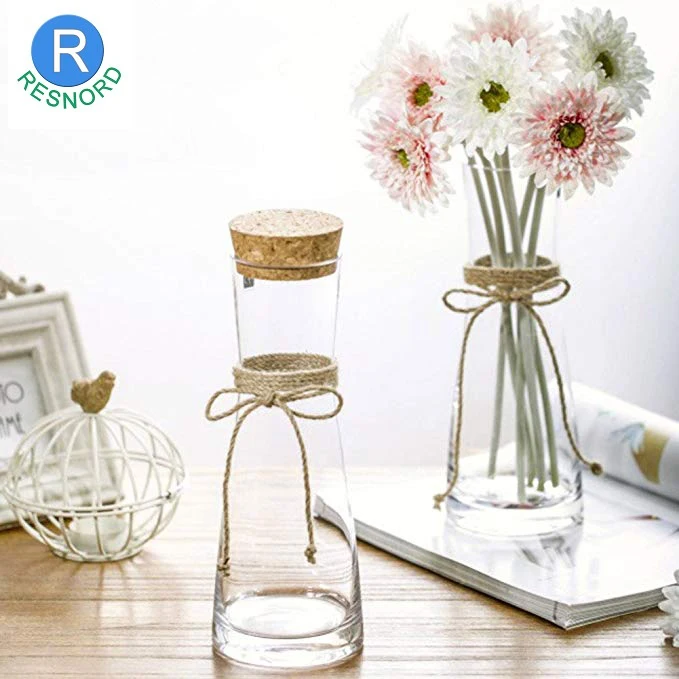 
As Gift Decorative Flower Vases With Rope Tall Glass Vases For Wedding Centerpieces 