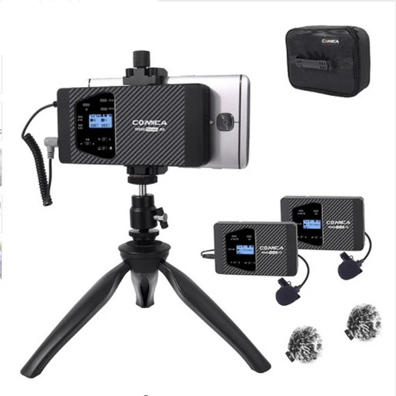 COMICA CVM-WS60 COMBO Trigger Flexible Mini Wireless Dual Lavalier Lapel Microphone With LED Indicator