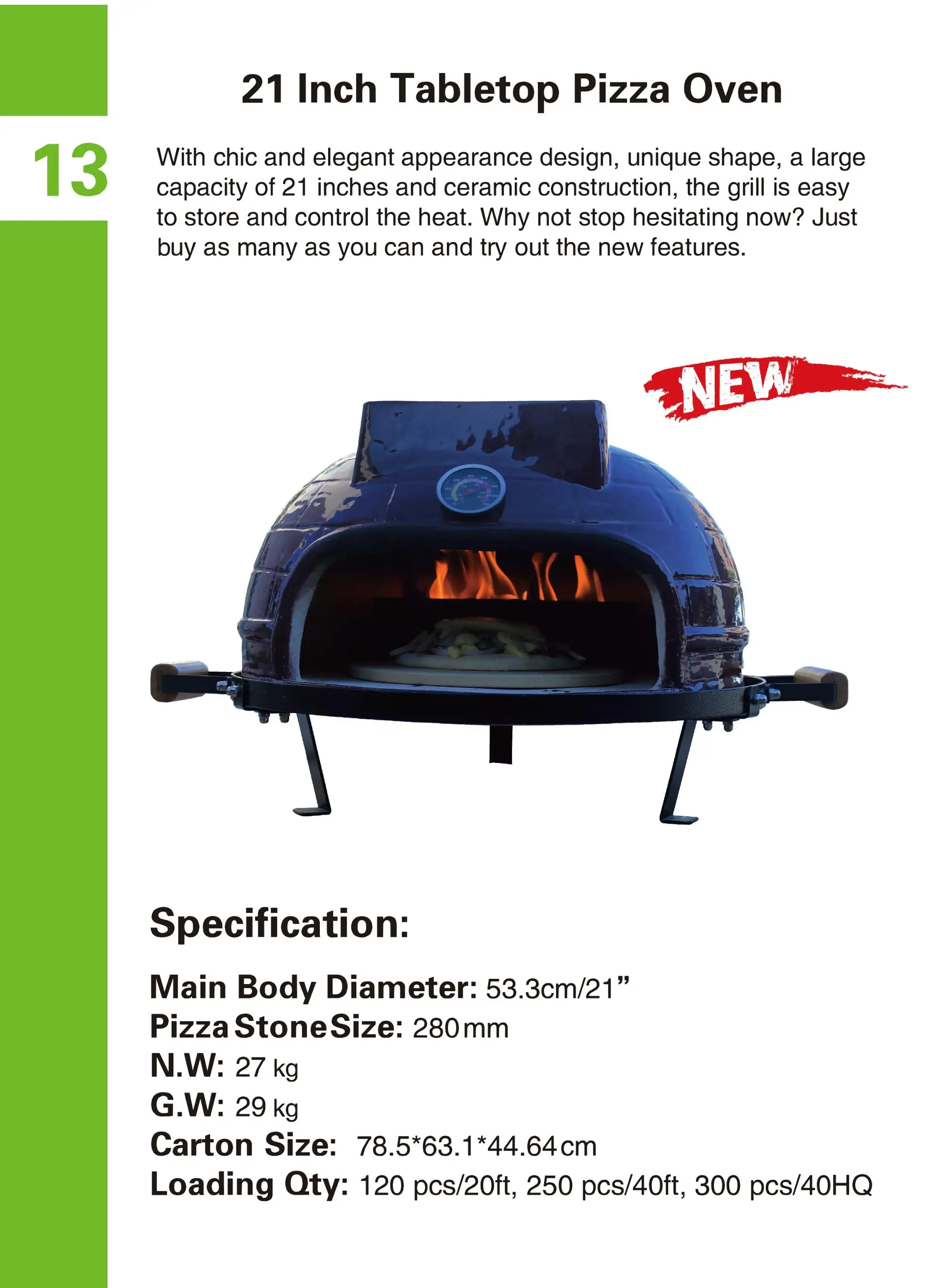 Tabletop Home Garden Use 21inch Tandoor Ceramic Pizza Oven View Ceramic Pizza Oven Auplex Product Details From Fujian Auplex Kamado Grill Co Ltd On Alibaba Com