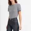 Basic Black And White Stripe Clothing For Women Custom Women T Shirt