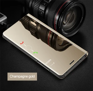 Luxury Mirror Smart Flip Stand Case Samsung Galaxy A7 A9 2018 J4 J6 Plus 2018 A6 Plus 2018