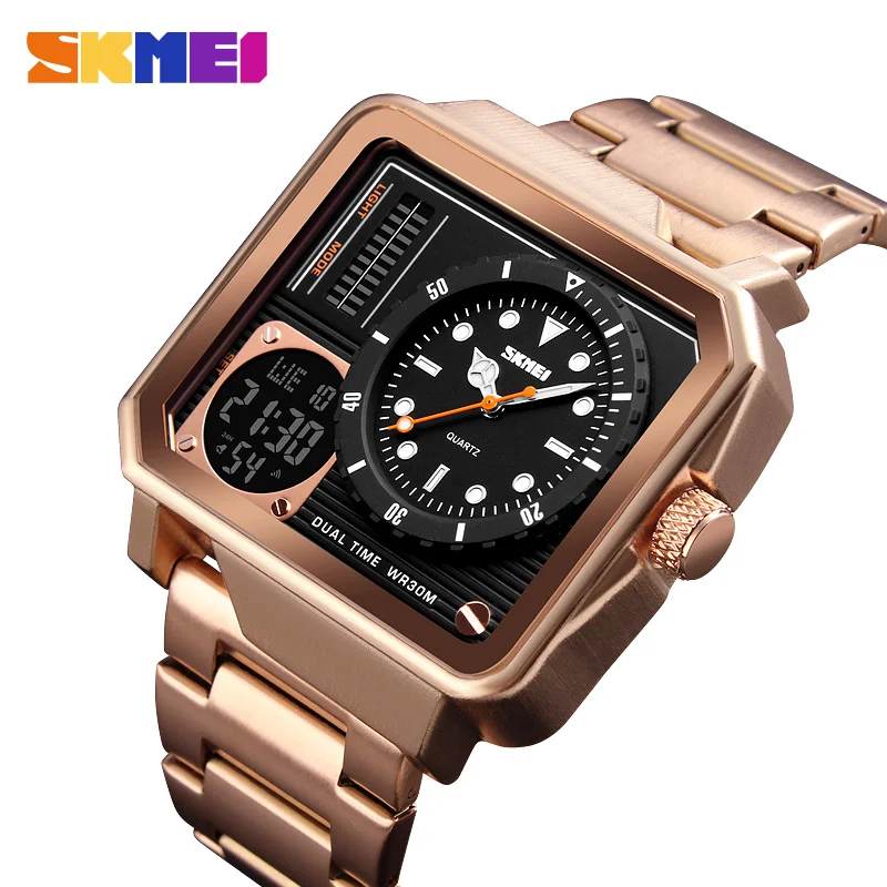 

skmei 1392 newest military watches big mens waterproof stainless steel wristwatch