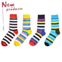 

Yueli new designs china custom cotton happy mens socks manufacturers customized uniform funny business colorful socks