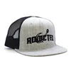 Wholesale 6 Panel Yupoong Snapback Embroidered Flat Bill Brim Gray Trucker Snapback Caps Hats
