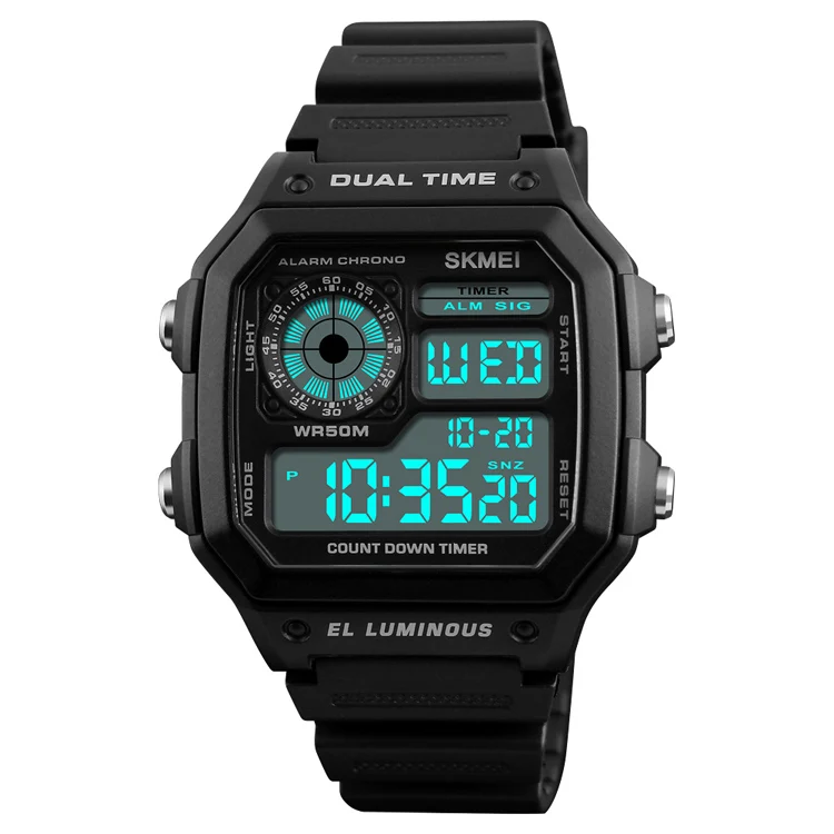 

Latest wrist mens watch made in China skemi waterproof sport digital watch#1299