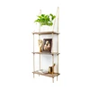 High Quality Wood Jute Rope Floating Shelves