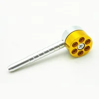 

Six Shooter Bullet Metal Herb Revolver Rotation Weed Smoking Pipe Accessories EKJ P0100