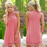 

Hot Sale Amazon Women Fashion Clothing Hot Sale Summer Sexy Loose Casual Lace Dress