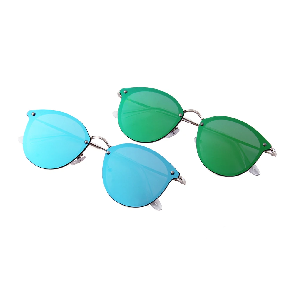 

Real Green Mirror Lens Summer 2018 Men Women Metal Hinge Sunglasses