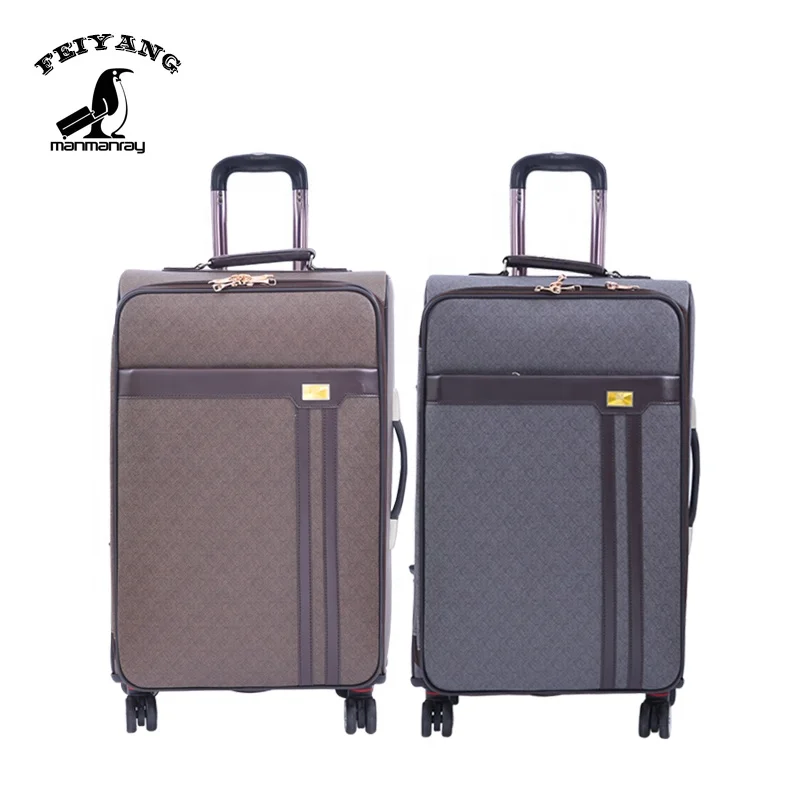 

PU luggage trolley bag carving leather high quality 4 wheels trolley bag, Variety