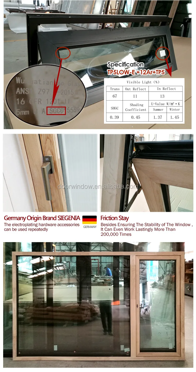 China Big Factory Good Price awning window bathroom or casement for kitchen large glass windows