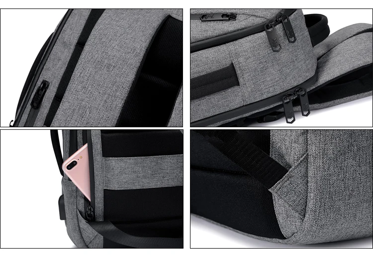 High quality best smart stylish waterproof mens USB charging backpack rucksack laptop back pack bags