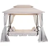 2018 new outdoor 3 seats swing chair garden gazebo swing bed with mosquito net