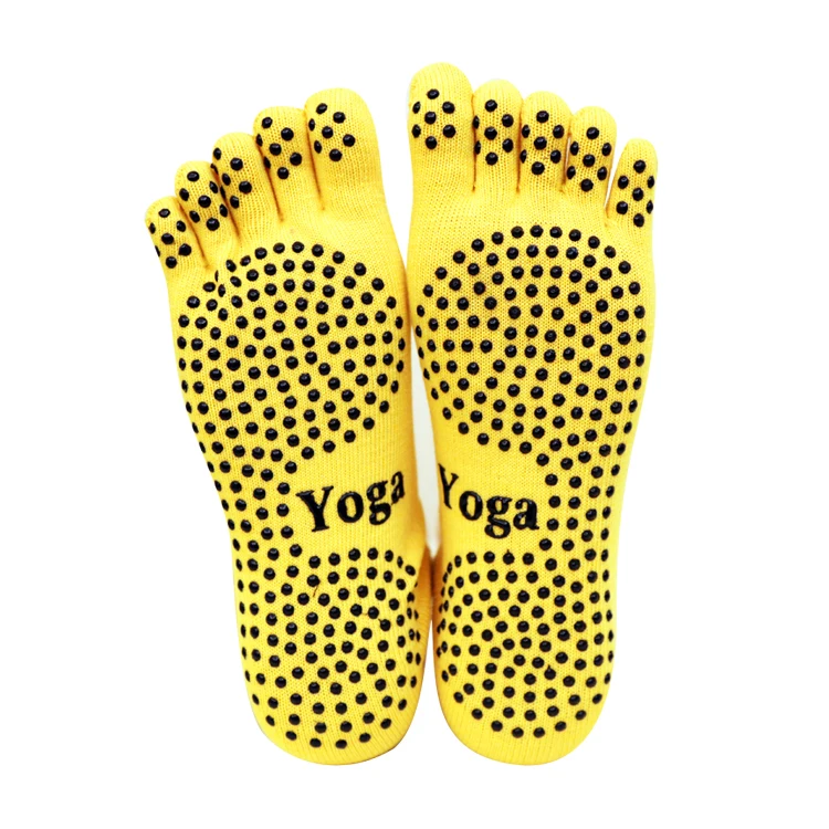 
Wholesale Stock Non Slip Five Toe Anti Slip Cotton Yoga Pilates Socks Grip  (62057152915)