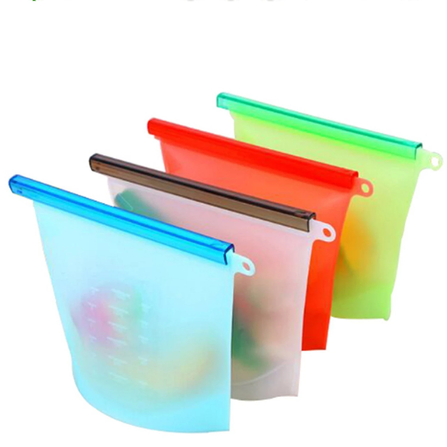 

Amazon Hot Selling FDA Grade Reusable Zip Seal Freezer Silicone Food Storage