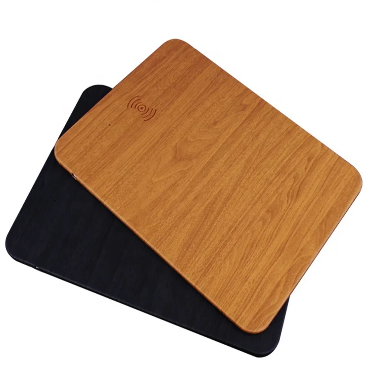 

Hot Sale PU Leather Wood Grain Wireless Charger Mouse Pad, N/a