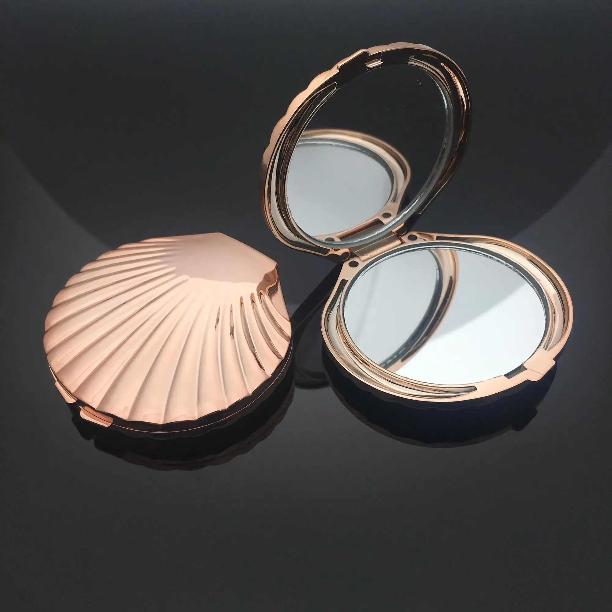 Rose gold color mermaid  pocket mirror compact makeup mirror