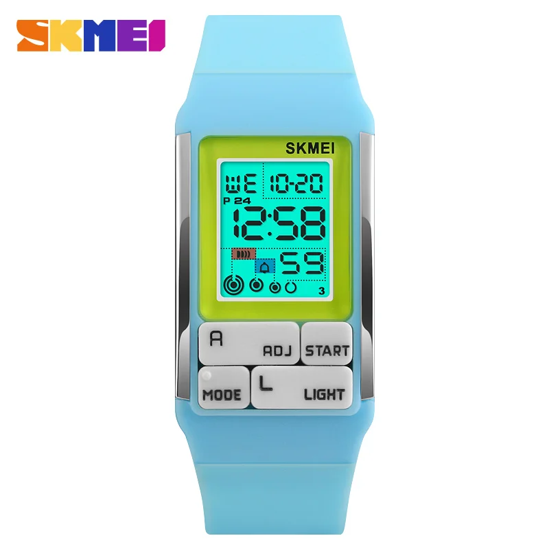 

Fashion Rectangle Shape Digital Alarm Clock Chronograph Boys Girls Skmei 1276 Brand Sports 50m Water Proof Women Led Wrist Watch, N/a