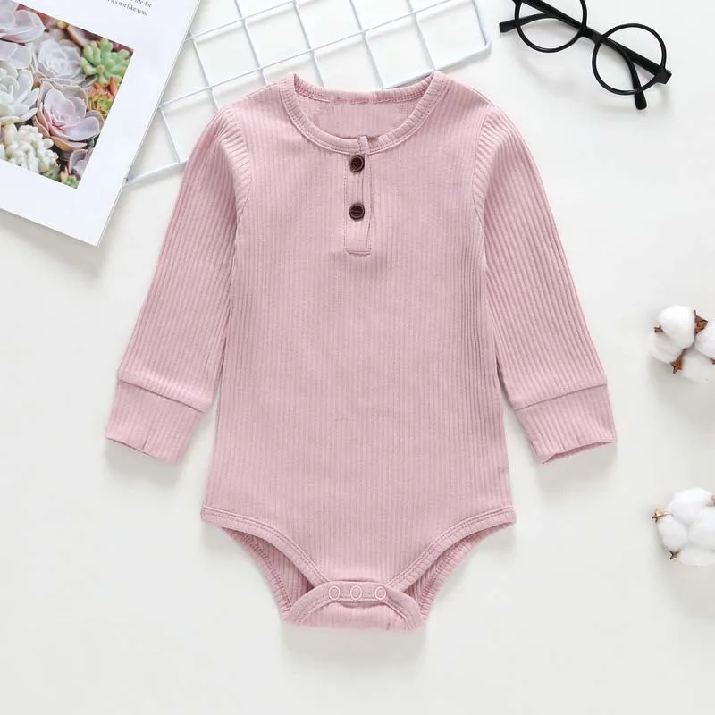 

Super Soft Touch Cotton Rib Gorgeous Long Sleeve Solid Baby Bodysuit, Romper as shown or customed