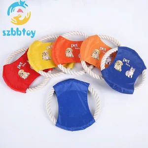 Image of Custom Logo Cotton Rope Ring Training Saucer Toys Flying Disc for Pet Dog