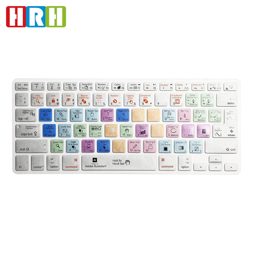 

sliver color English Shortcuts Keyboard Cover Function Hot Key Protector Skin For Macbook Retina 13 15 Air silicone cover