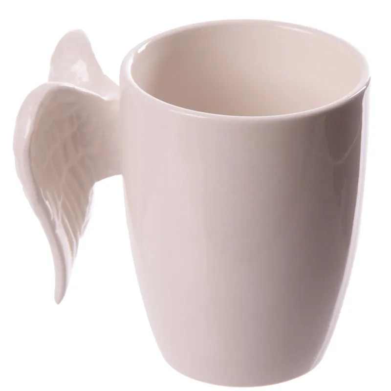 

New style milk Angel wing Mug 300ml white Personality Cup with box gift