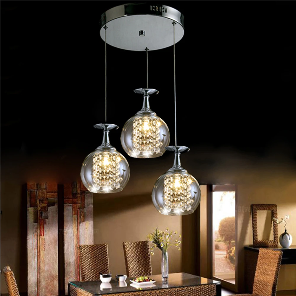 Vintage crystal glazen bal kroonluchter verlichting led hanglamp ...