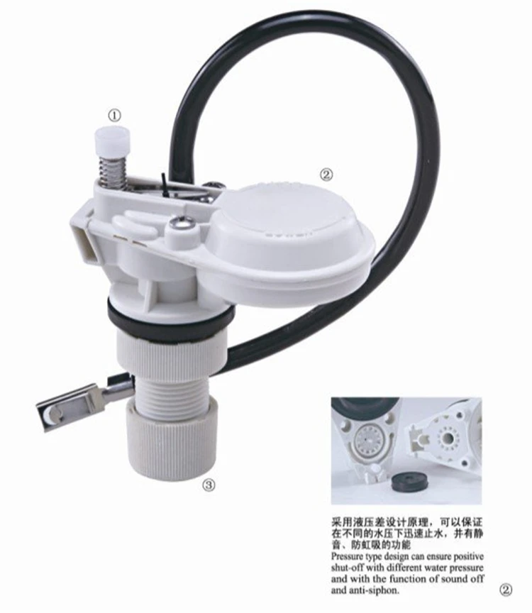 New design ABS silent one piece toilet fill valve