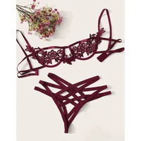 

Instagood women sexy embroidery floral bra panty stylish