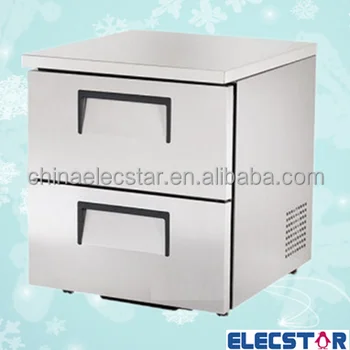 Commercial Stainless Steel Drawer Front Refrigerator With Two