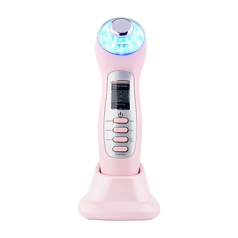 

Beperfect Newest Christmas Gift Ultrasonic Photon Beauty Equipment Skin Care, Pearl white&rubber red