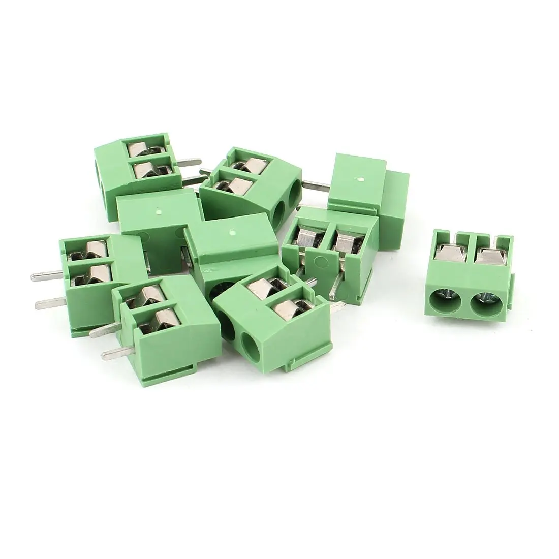 uxcell 10 Pcs AC 300V 10A PCB Screw Terminal Block Connector 4mm Pitch Green