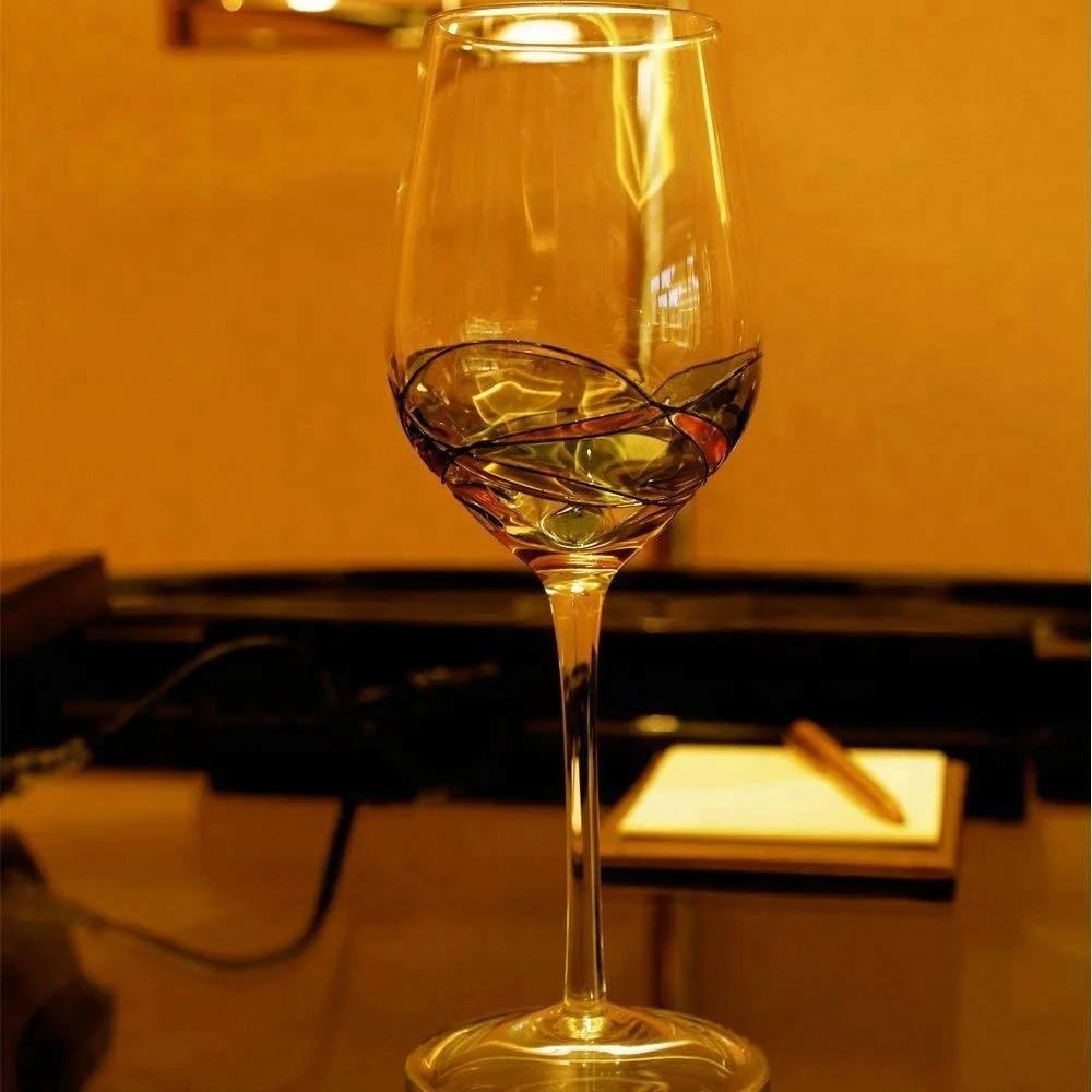 
Hand Made 15 OZ Set of 1 White or Red Wine Glass Unique Wine Gifts Hand Painted Wine Glasses 