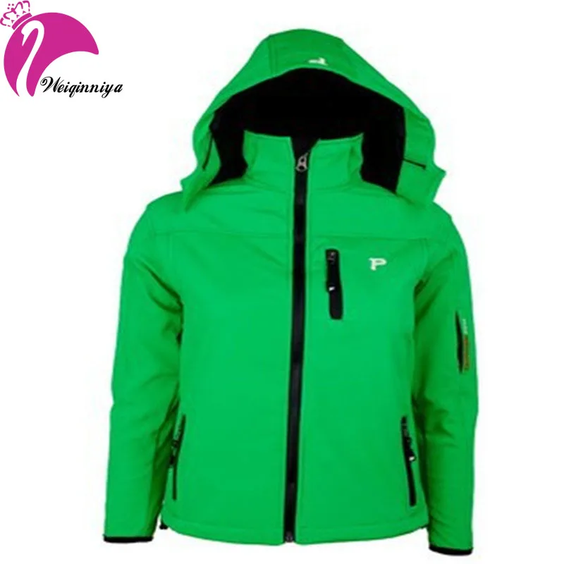 New Brand 2016 Children Unisex Boy Girl Coats Solid Double Deck Waterproof Windproof Climbling Skiing Removable