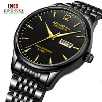 

Kingnuos 1859 Brand Fine Stainless Steel Band Calendar Luminous Waterproof Wrist Watch Men Quartz Wholesale