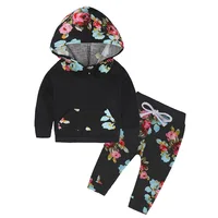 

Spring autumn new fashion baby boys girls floral hoodies sport suit children clothing set toddler casual kids tracksuit set