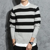 

autumn fashion design crew neck stripe man winter sweater pullover
