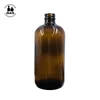 Factory price 16 oz amber boston round glass bottle with trigger spray