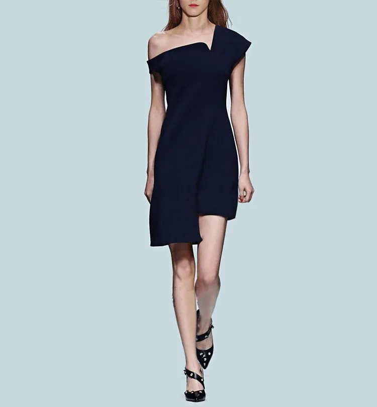 

Sexy Attractive Slimming Off-the-Shoulder Dress For Girl, Black/white